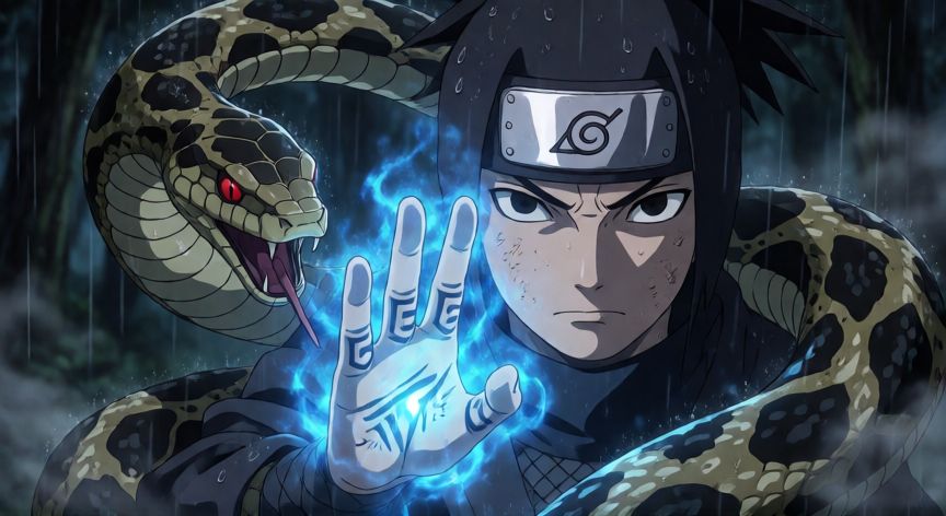 que animal invoca boruto, Ritual de invocacion de Boruto con una serpiente y energia azul