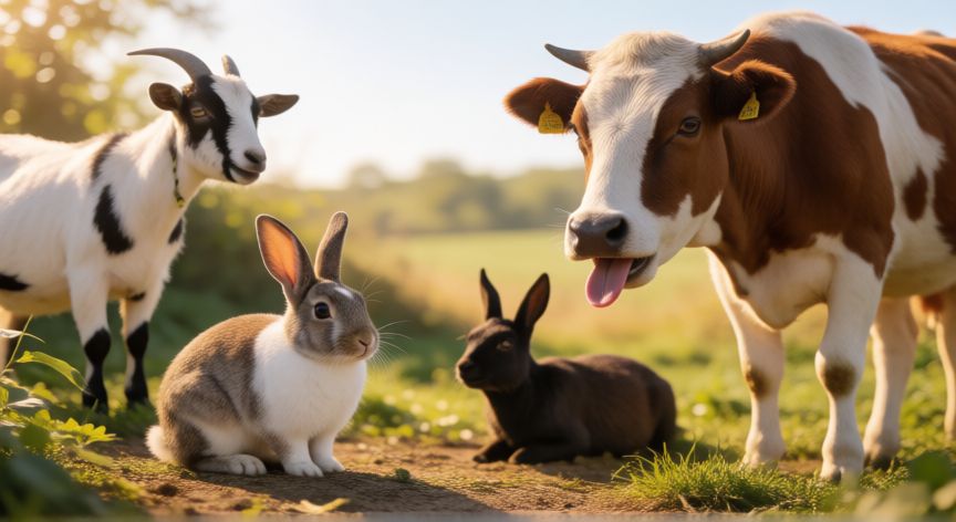 que animal jadea como los perros, Animales domesticos jadeando por calor en una granja