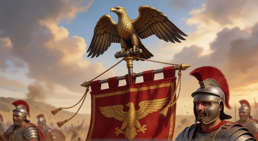Estandarte con águila de una legión romana antigua
