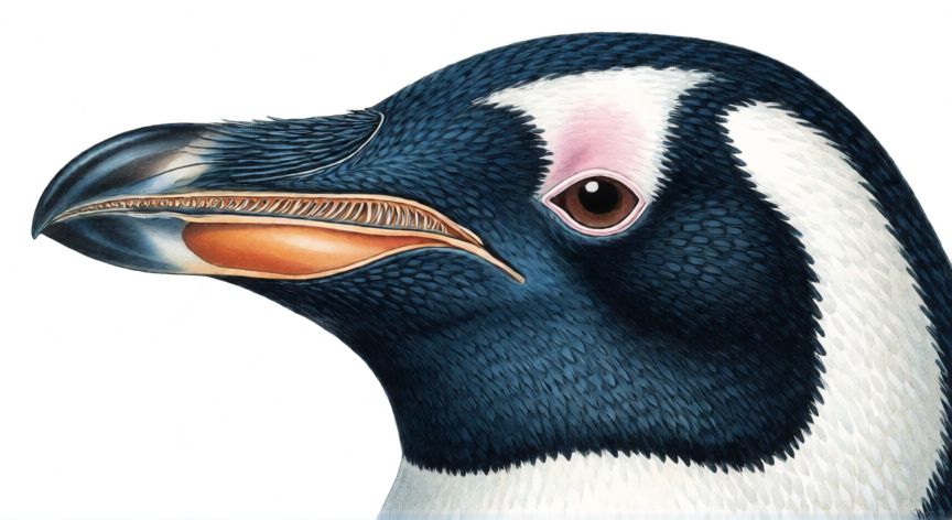 qué animal que no tiene dientes, Ilustración científica del interior del pico de un pingüino