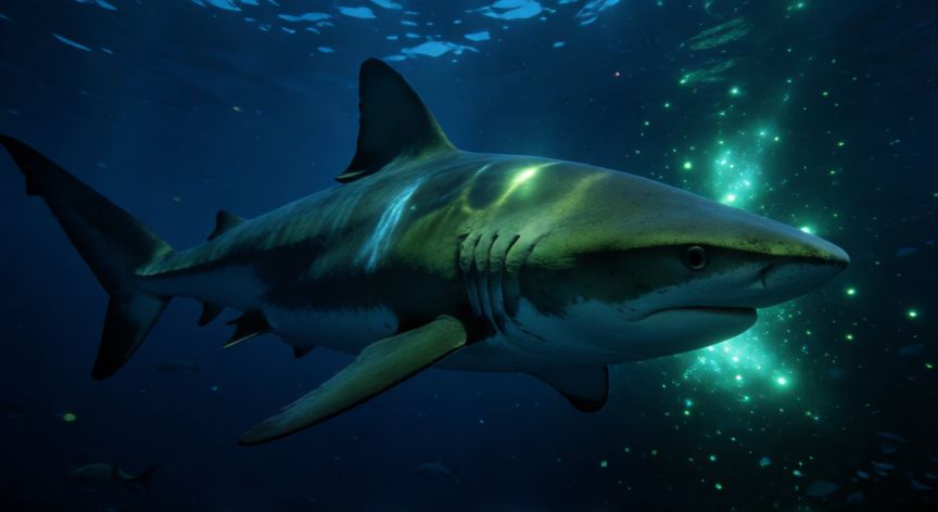 que animal tiene el embarazo más largo, Tiburón nadando en aguas profundas del océano