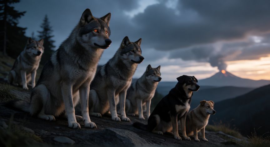 que animal usa otro sentido para sobrevivir, Perros y lobos detectando actividad volcánica en el horizonte