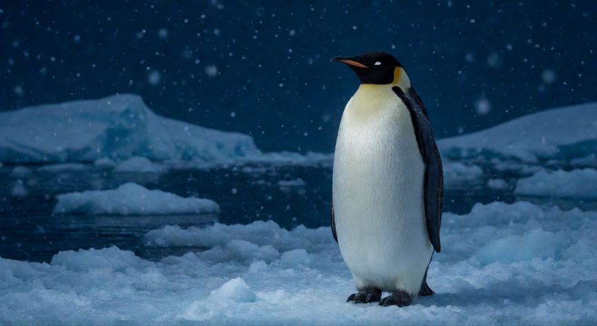 que animal vive 24 horas, Pingüino emperador durmiendo con un hemisferio cerebral activo en la Antártida