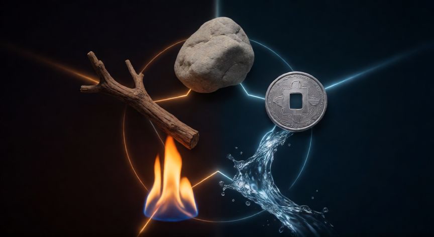 que animal y elemento chino soy, Representación visual de los cinco elementos chinos en equilibrio