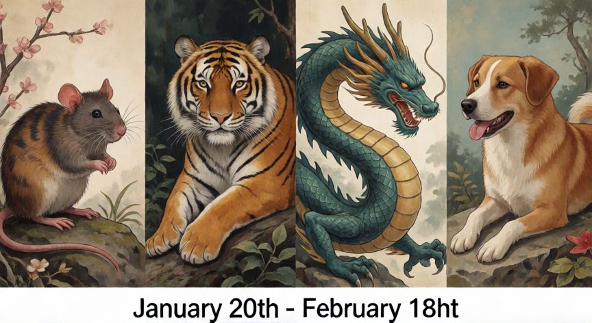 que animal zodiacal es acuario, Animales del zodiaco chino asociados a años de nacimiento de Acuario