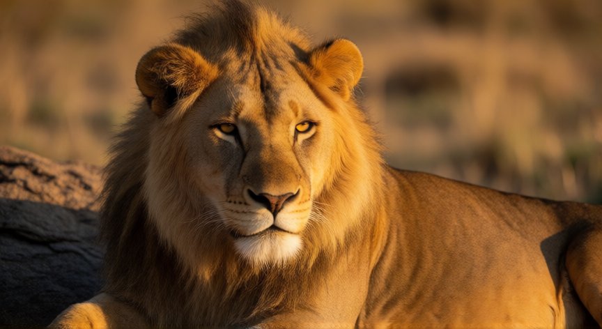 que animales hay en el safari de madrid, León descansando en el Safari Madrid