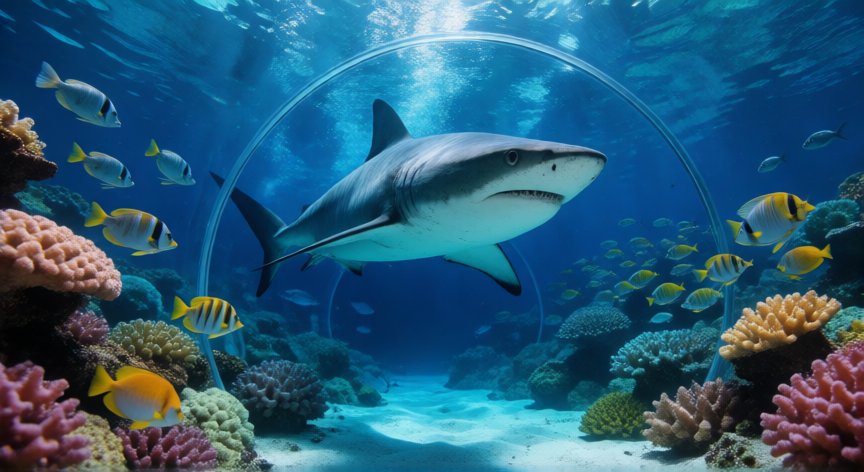 que animales hay en el zoo de madrid, Acuario del zoo de madrid con tiburones