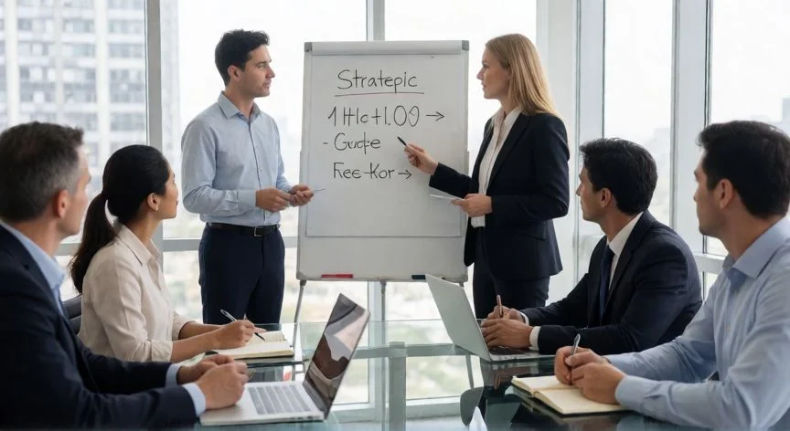 Reunión estratégica en una empresa para mejorar procesos y comunicación interna