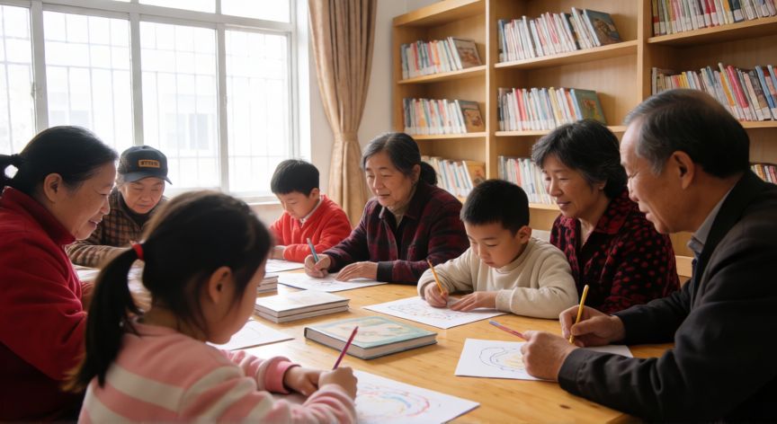 qué cambiarías para mejorar la vida de los niños en tu comunidad, Taller intergeneracional en la biblioteca con niños y mayores