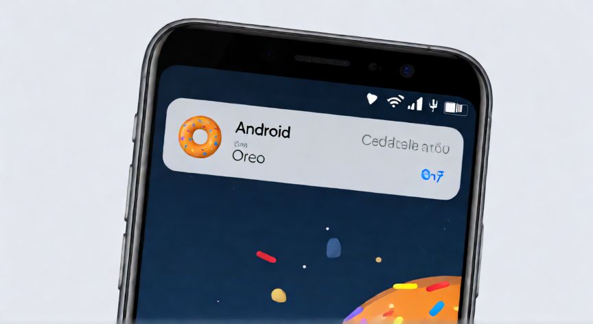 que es android os8, Smartphone mostrando la interfaz de Android OS 8 Oreo