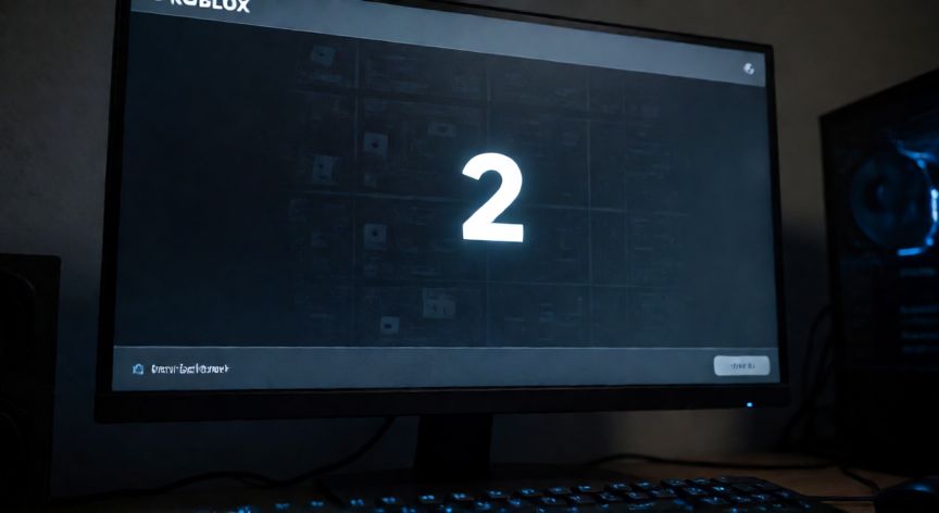 Pantalla de ordenador mostrando el error 2 en el juego Roblox