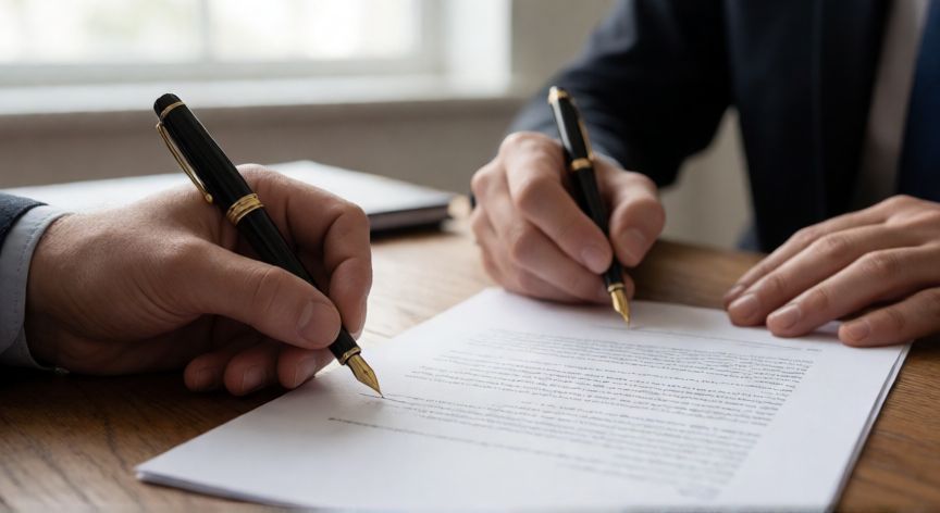 Firma de un contrato con error obstativo en oficina