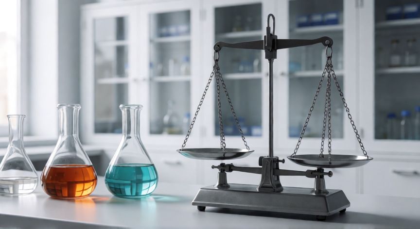 Ilustración de error aleatorio en un laboratorio científico