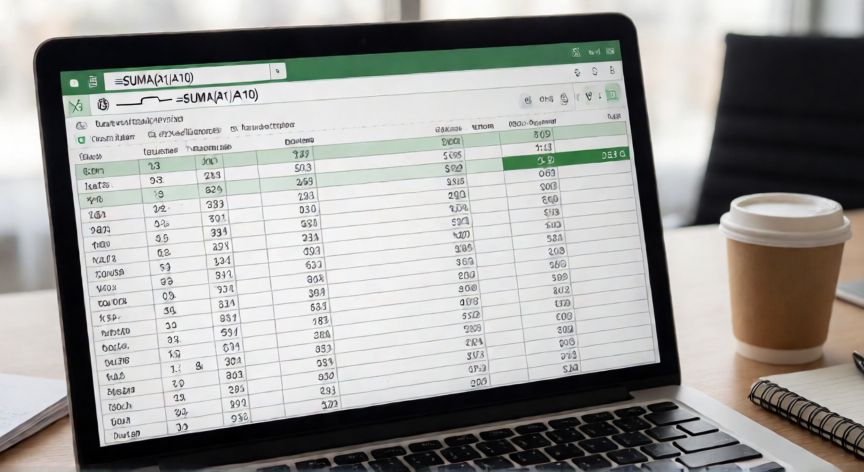 que es formula y funcion en excel, Pantalla de Excel mostrando una fórmula en la barra de fórmulas y celdas con datos numéricos