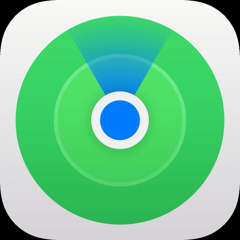 que es iphone icloud, Icono de la app Buscar de Apple para localizar dispositivos vinculados a iCloud