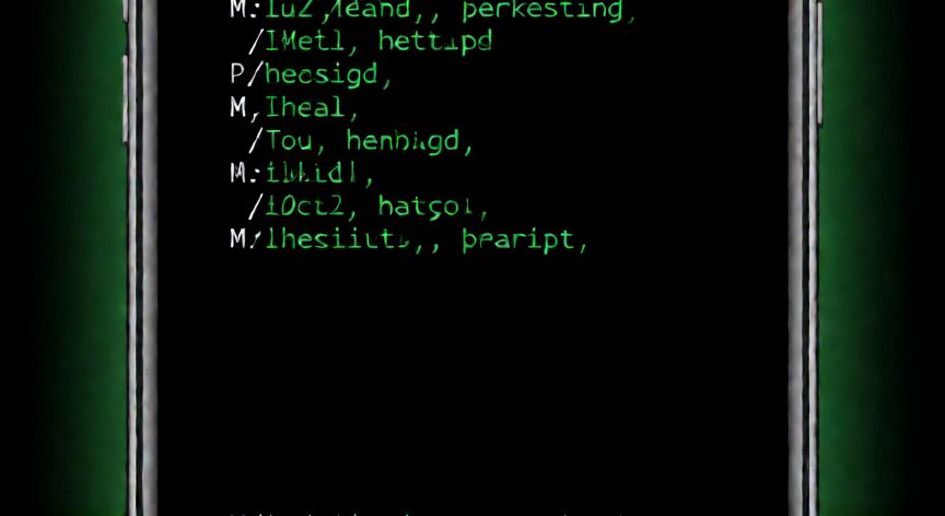 Pantalla de terminal en un iPhone mostrando acceso al sistema