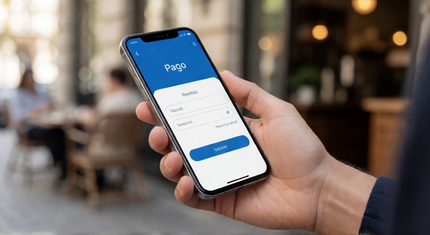 que es la tecnología digital, Persona usando un teléfono móvil para realizar un pago digital