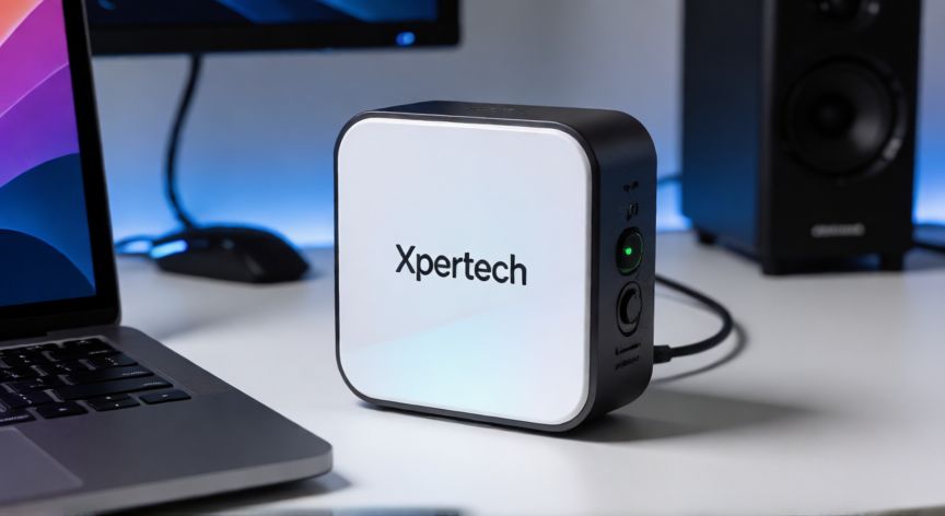 que es la tecnología xpertech, dispositivo tecnológico Xpertech sobre un escritorio con laptop