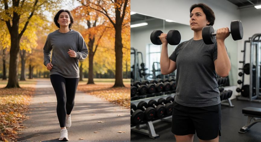 que es mejor andar o gimnasio, Comparación entre caminar al aire libre y entrenar con pesas en el gimnasio