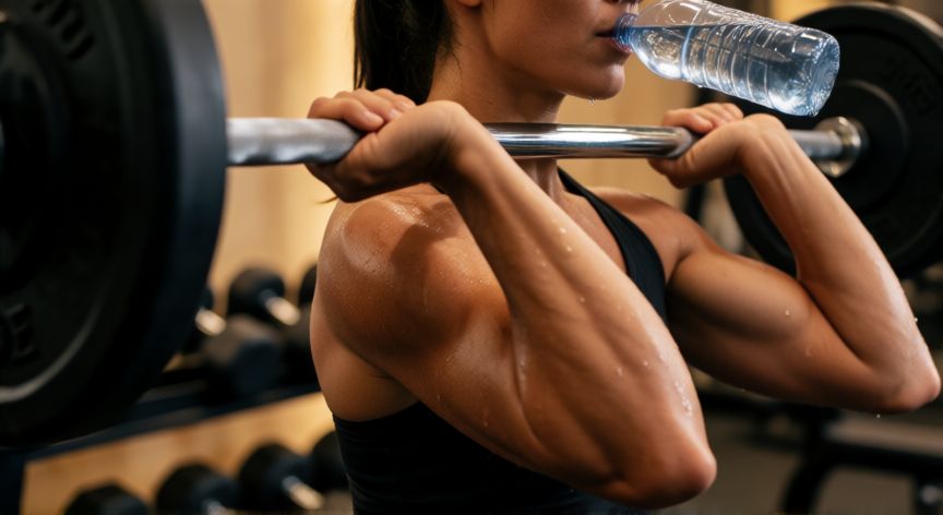 que es mejor animal pak o creatina, Atleta entrenando con creatina para mejorar fuerza y rendimiento en el gimnasio