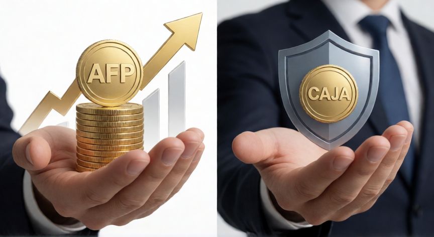 Comparación visual entre sistema de AFP y Caja de Compensación