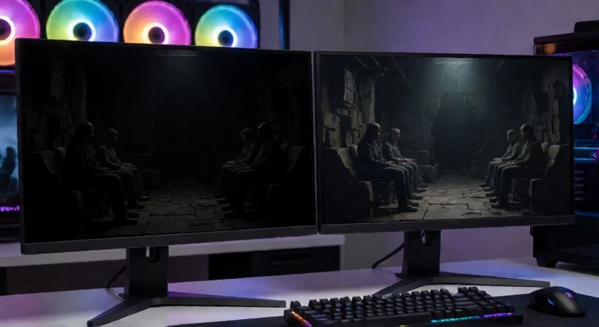 Comparativa visual de monitores IPS y OLED para gaming