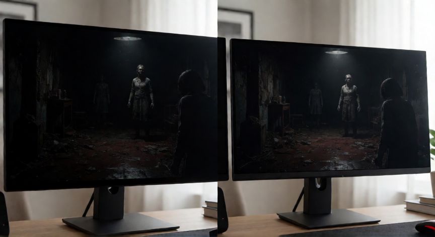 Comparativa visual de paneles OLED y QLED mostrando diferencias en contraste