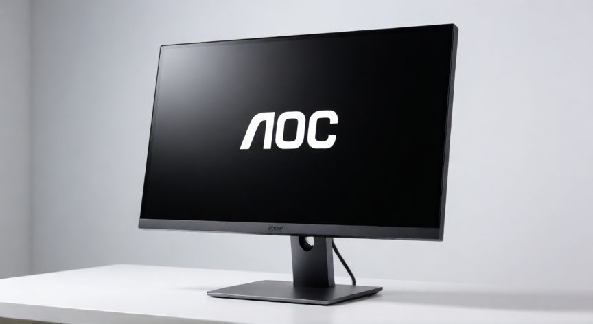 Monitor de ordenador AOC sobre escritorio moderno