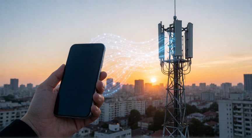 que es tecnologia 3g, Tecnologia 3g conectando un smartphone con una antena de telefonía móvil