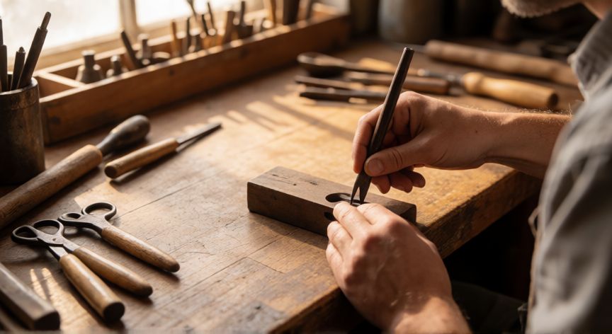 que es tecnologia y tecnica, Manos practicando una tarea técnica en un taller
