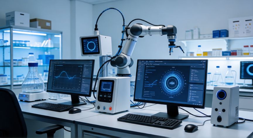 que es tecnologia y tecnica, Laboratorio tecnológico con herramientas avanzadas