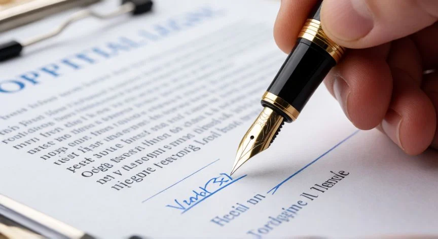 Pluma corrigiendo un error material en documento oficial