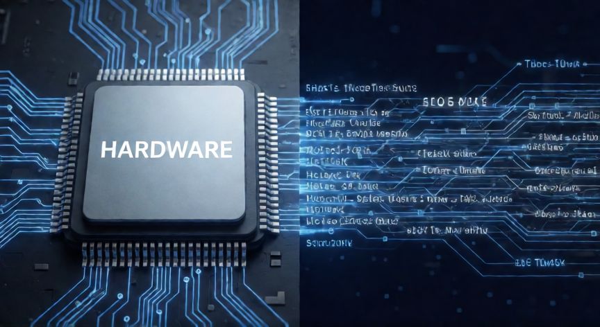 que es un ordenador, Representacion grafica de la relacion entre hardware y software en un ordenador