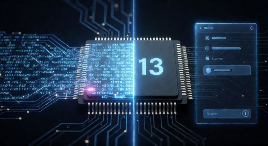 que es un ordenador en informatica, Representacion visual de la relacion entre codigo binario y chip de procesador