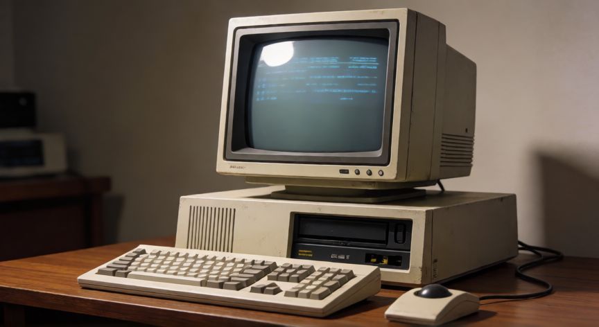 que es un ordenador personal, Ordenador personal de sobremesa clásico con monitor CRT y teclado mecánico