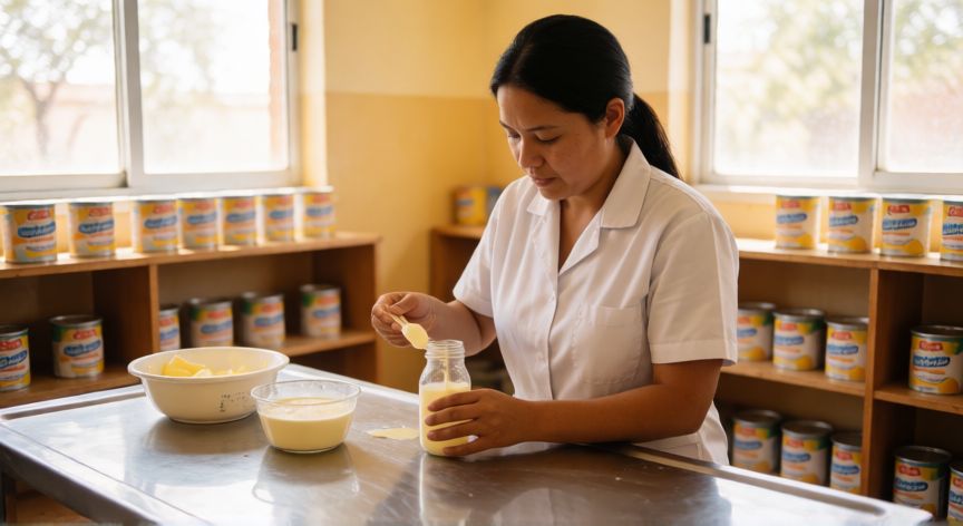 que formula dan en las guarderias del imss, Preparación de fórmula láctea en una guardería del IMSS
