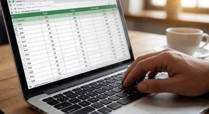Hoja de cálculo Excel con fórmula de porcentaje visible en pantalla