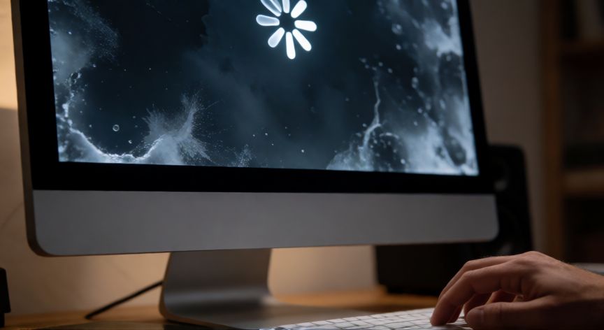 que hacer cuando el ordenador no responde, Ordenador con pantalla congelada y usuario intentando usar el teclado