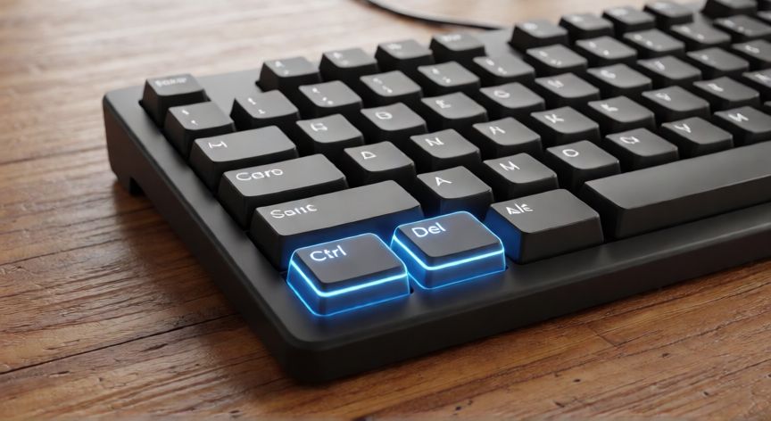 que hacer cuando el ordenador se bloquea, Teclado de ordenador con las teclas Control, Alt y Supr iluminadas