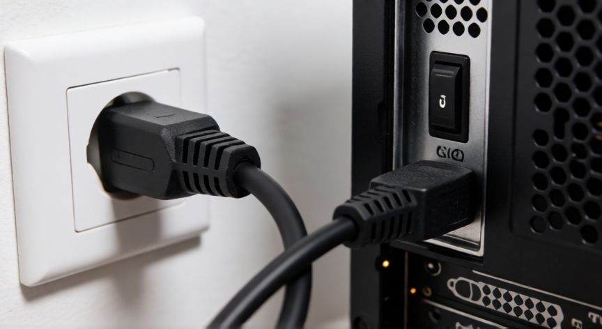 que hago si mi ordenador no se enciende, Verificacion del cable de alimentacion y interruptor de encendido en un ordenador