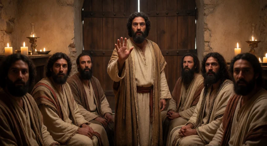 qué hicieron los 11 discípulos cuando vieron a jesús, Jesús resucitado aparece entre los discípulos con las puertas cerradas mostrando sus heridas