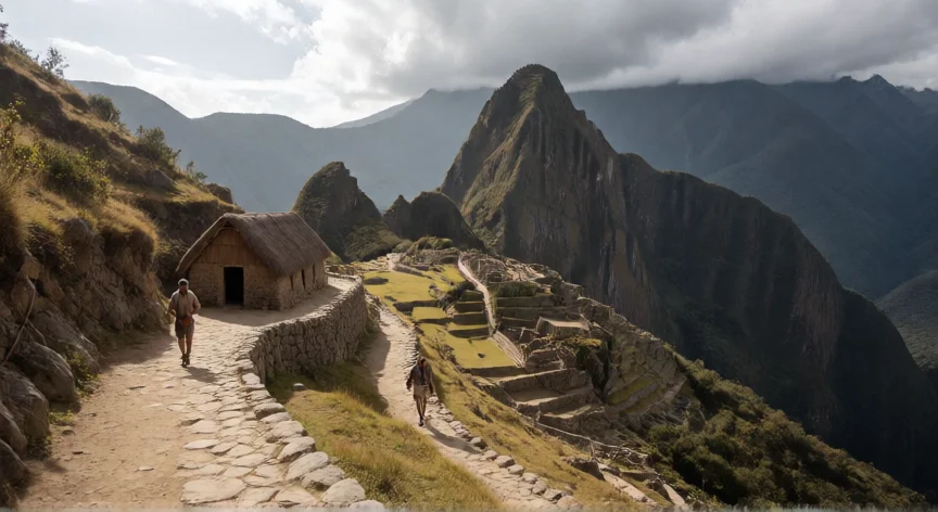 que hicieron los 14 incas, Tramo del Qhapaq Ñan con tambos en la sierra andina peruana