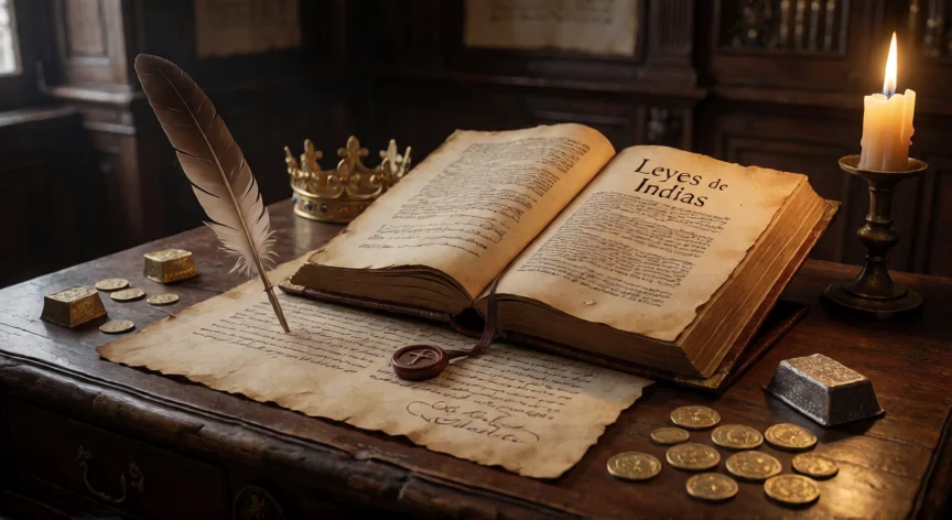 que hicieron los 3 socios de la conquista, Documentos coloniales: Leyes de Indias, sello real y recursos de la conquista