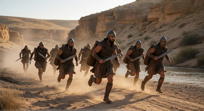qué hicieron los 400 hombres de david, Los 400 hombres de David persiguiendo a los amalecitas por el arroyo de Besor