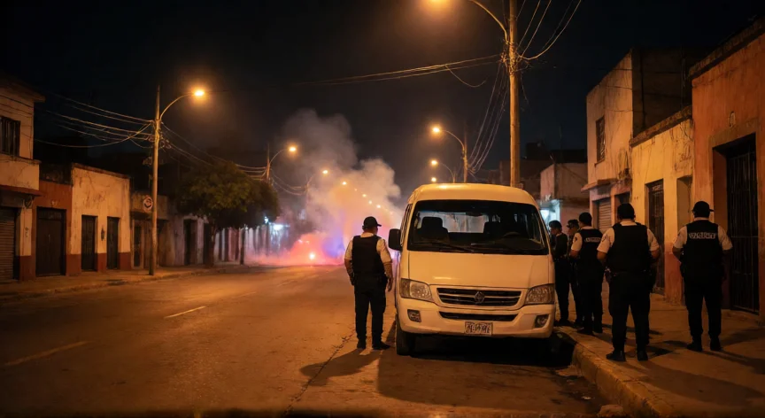 que hicieron los 43 normalistas, Escena nocturna en Iguala donde fueron interceptados los normalistas el 26 de septiembre de 2014