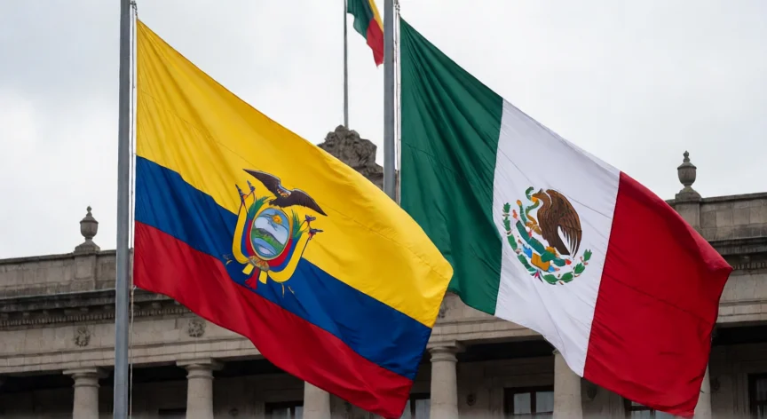 que hicieron los de ecuador a mexico, Banderas de Ecuador y México en un contexto diplomático