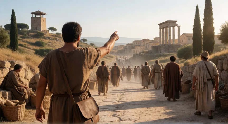 que hicieron los discipulos de jesus despues de su muerte, Misionero cristiano del siglo I viajando por las calzadas romanas para predicar el evangelio