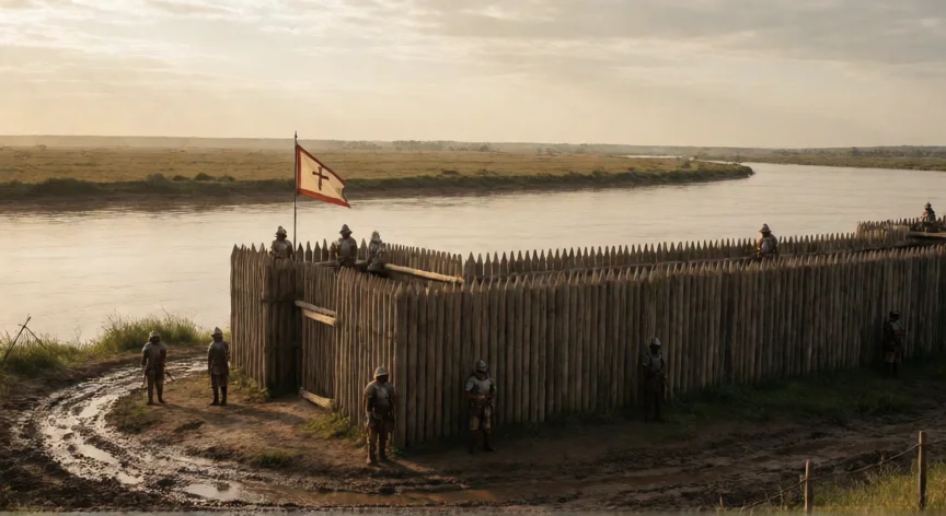 que hicieron los españoles en argentina, Fortaleza española colonial en la ribera del Río de la Plata, reconstrucción histórica del siglo XVI