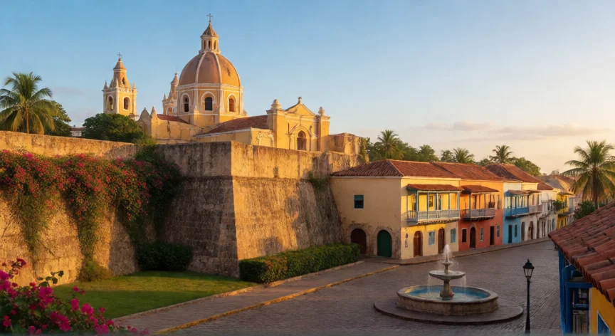 que hicieron los españoles en colombia, Centro histórico amurallado de Cartagena de Indias, legado arquitectónico español en Colombia