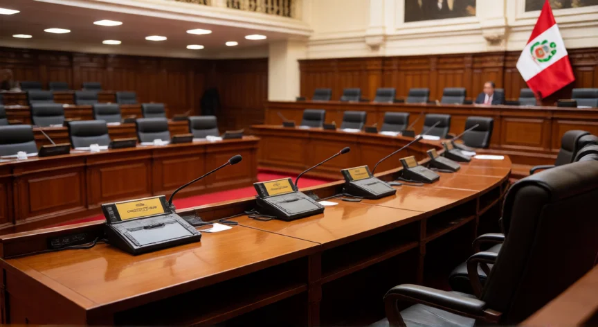 que hicieron los fujimori en peru, Sala de sesiones del Congreso del Perú en sesión política